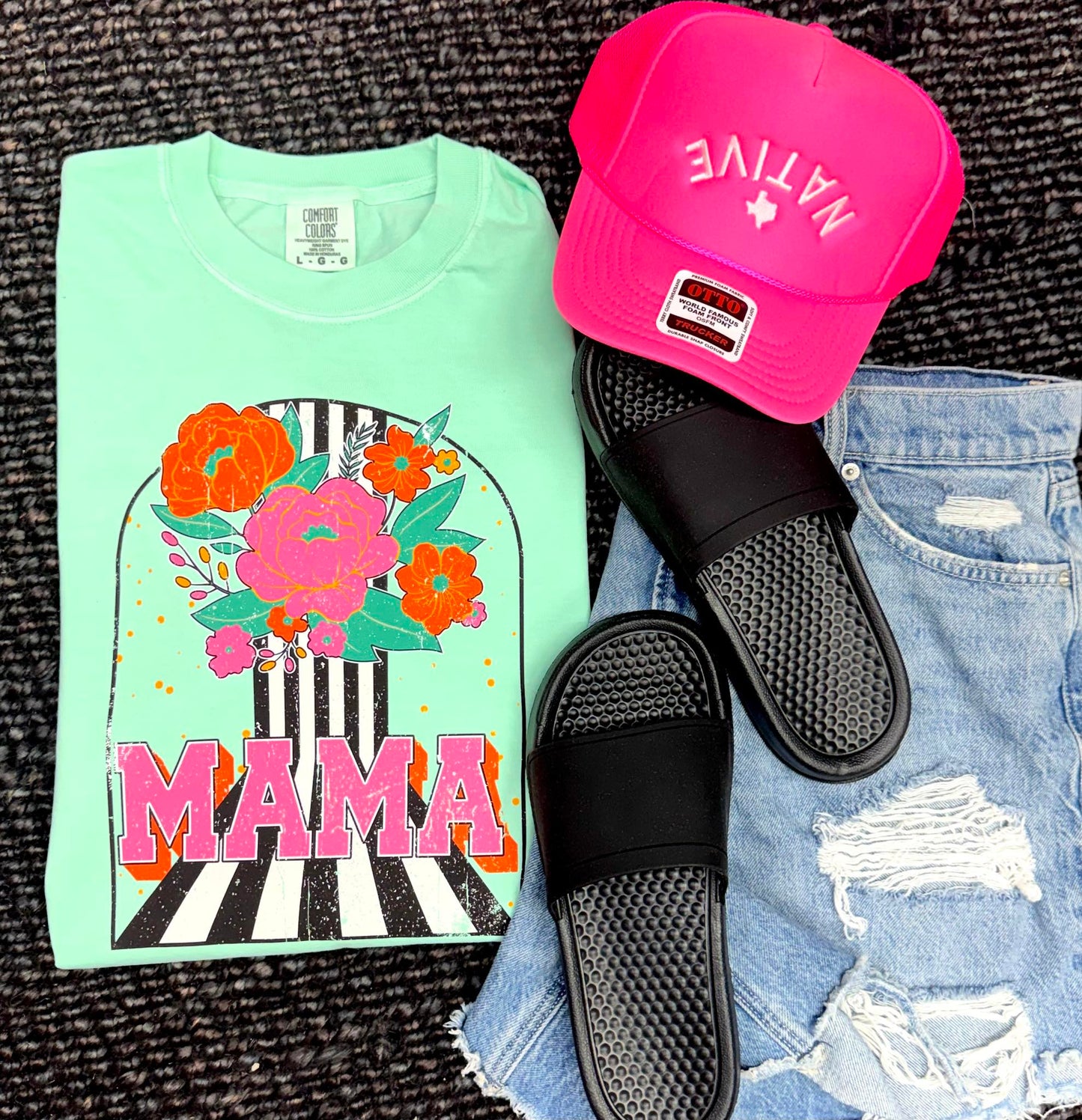 Mama Floral Retro Tee