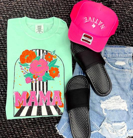 Mama Floral Retro Tee