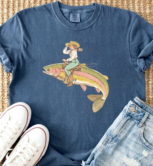 Trout Cowgirl tee